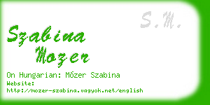 szabina mozer business card