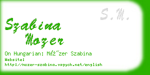 szabina mozer business card